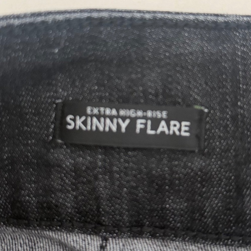 White House Black Market Skinny Flare Jeans Black Extra High Rise Size 14 - Picture 7 of 11